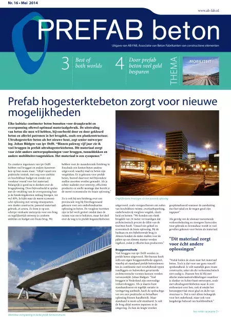 Constructief Prefab krant nr. 16 Thema Mobiliteit prefab beton