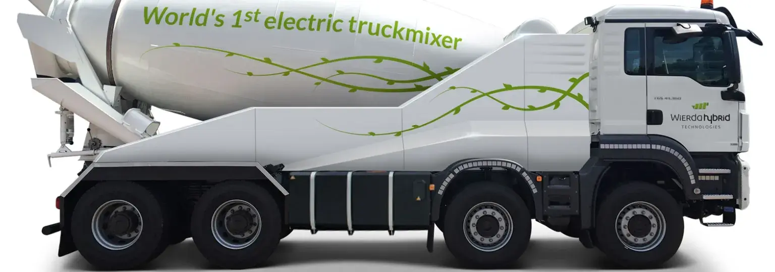 Wierda Hybrid Technologies ontwikkelt ’s werelds eerste volledig elektrische betonmixer.