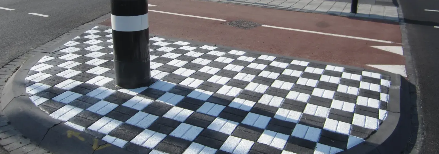 Printbeton geleider zwart wit. Foto: Betonfiguratie