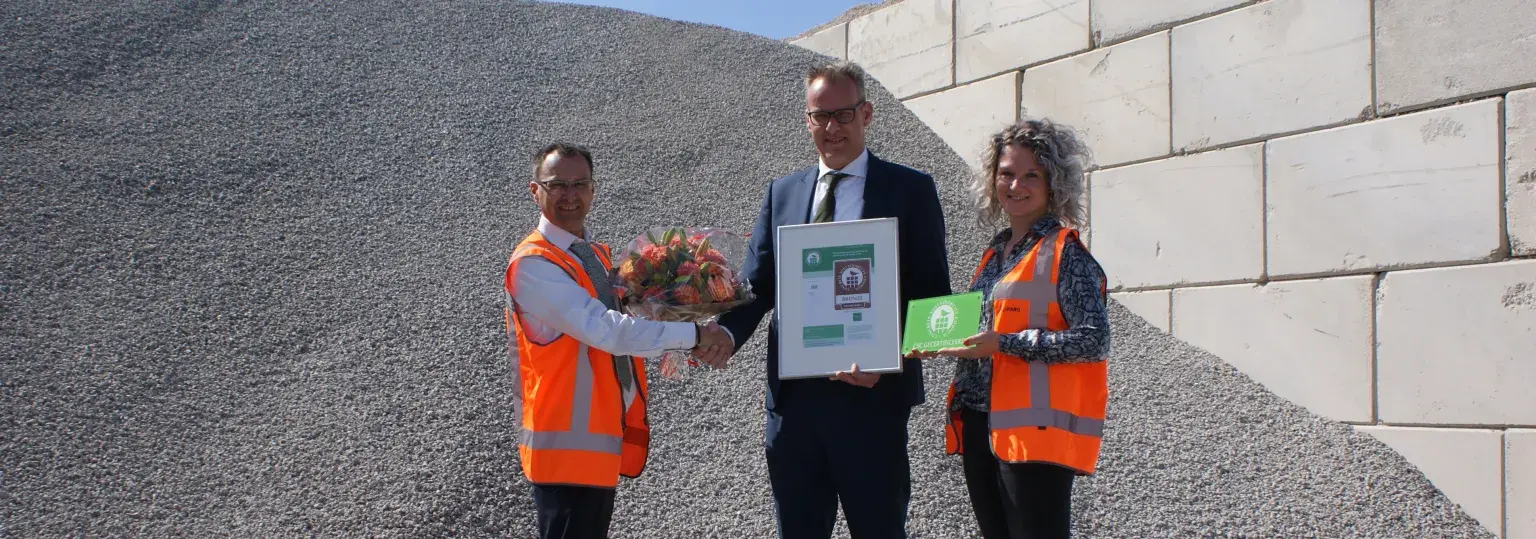 PARO ontvangt eerste CSC-certificaat voor betongranulaat 