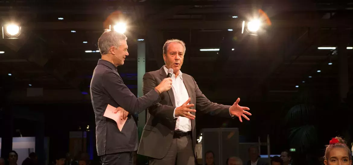 Rob van Gijzel tijdens de Betondag 2019 Rob van Gijzel tijdens de Betondag 2019