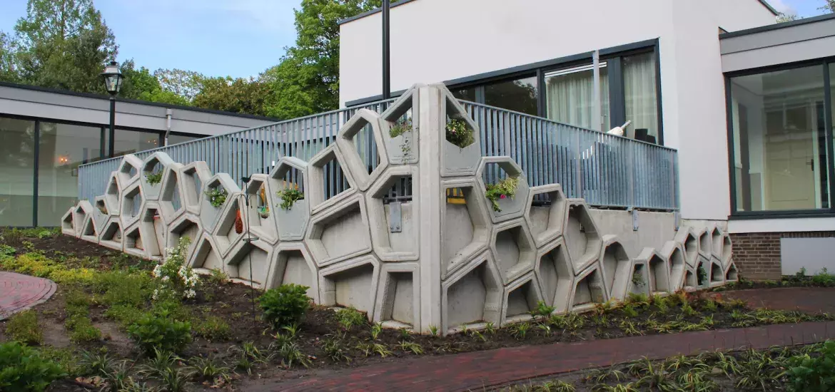 Tuinmuur in 3D-Beton geprint