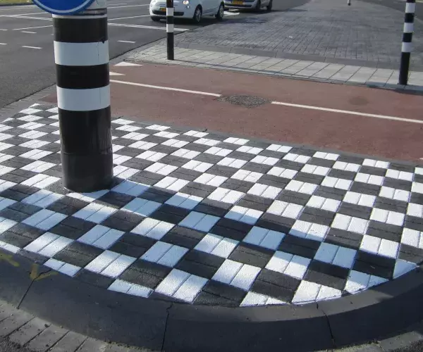 Printbeton geleider zwart wit. Foto: Betonfiguratie