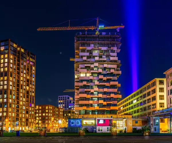 Trudo Toren avond (foto is van Stam + de Koning)